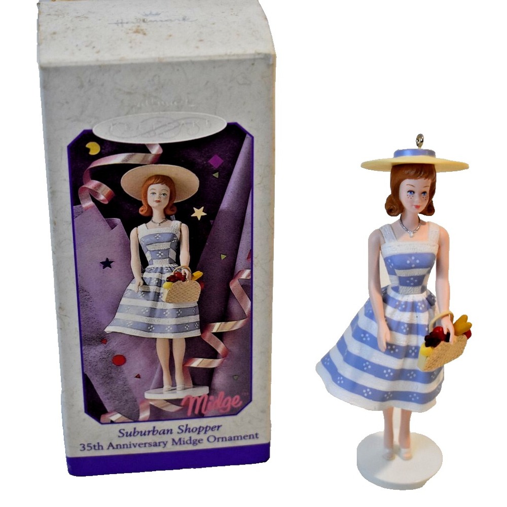 1998 Hallmark Keepsake Ornament Suburban Shopper Midge 35th Anniversary Barbie